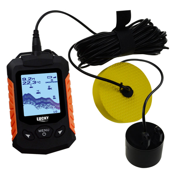 FF-168D LUCKY Portable Fish Finder 100m (328ft) Depth Range Fishfinder Detector Zoom Depth Fish Alarm Ocean Sea Lake River Fishing