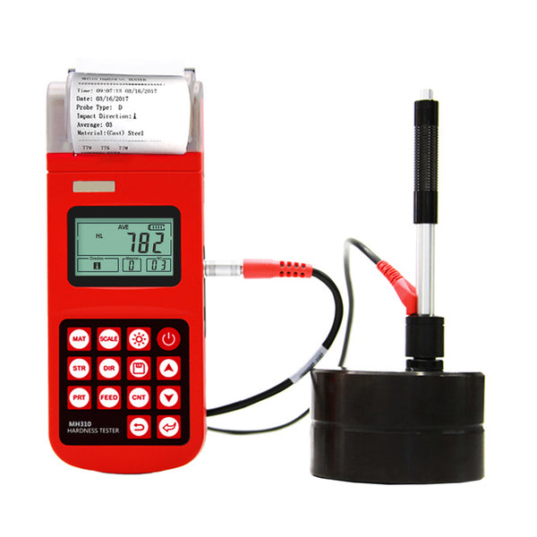 MH310 Portable Leeb Hardness Tester Meter Guage  170～960 HLD Steel Cast Iron LCD EL back-light  with integrated high speed thermal printer