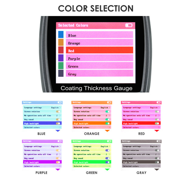 CTM-276 Thickness Meter Gauge Digital HD Colored Display Car Paint Coating Tester