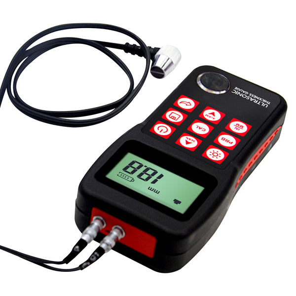 MT150 Portable Digital Ultrasonic Thickness Gauge 0.75 ~ 300mm 4.5 digits LCD display with EL backlight Auto Power Off 0.1mm Resolution