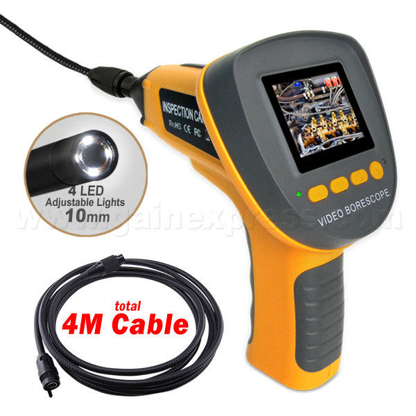C0599F_4M Handheld 2.4  Industrial Endoscope up to 360°Rotation Borescope + 4m Cable