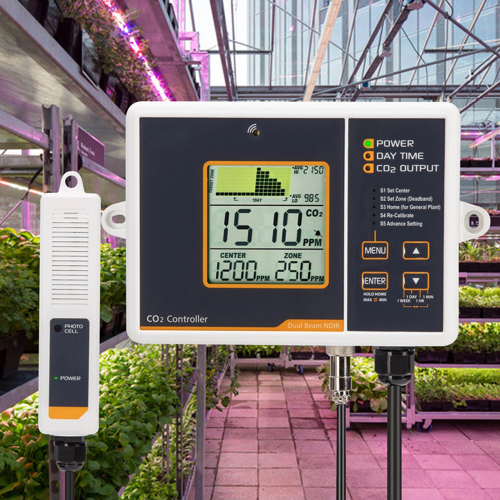 Auto Detect Monitor AQM-356 CO2 Controller & Monitor Auto Detect Day Night Carbon Dioxide ...
