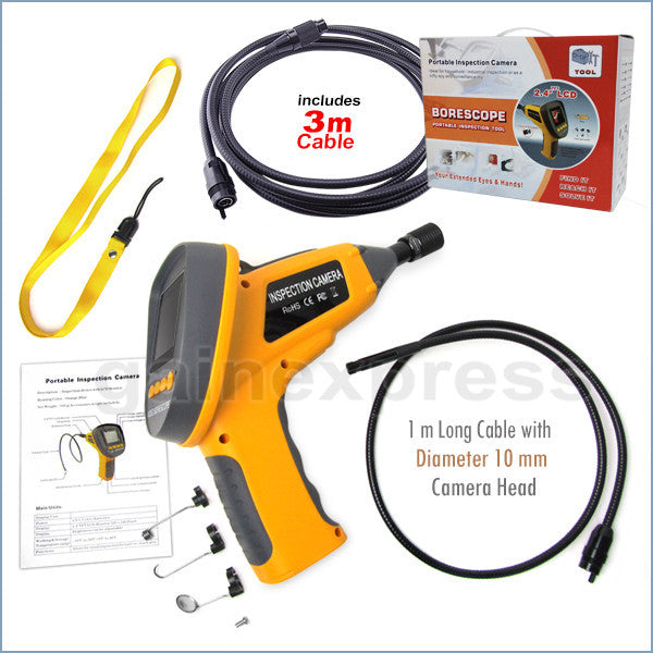 C0599F_4M Handheld 2.4  Industrial Endoscope up to 360°Rotation Borescope + 4m Cable