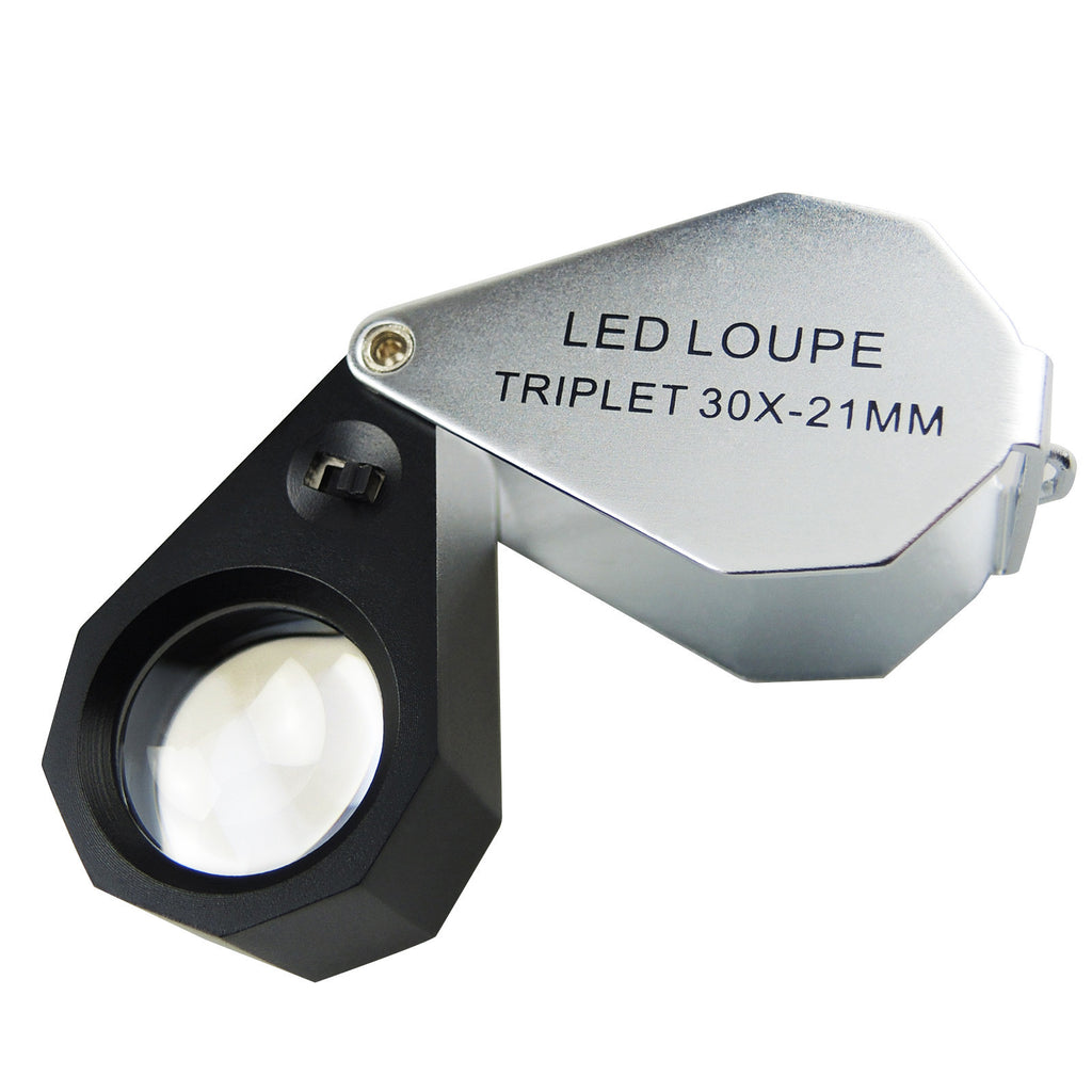 GM30 30X Jeweler Loupe Magnifier + 6 LED light , 21mm lens