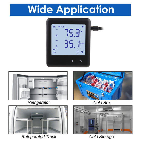 HTM-352 Data Logger Thermo-hygrometer Thermometer Temperature and Humidity Datalogging Measurement 25,920 Groups of Reading High Low Alarm with PC Software and Calendar Display