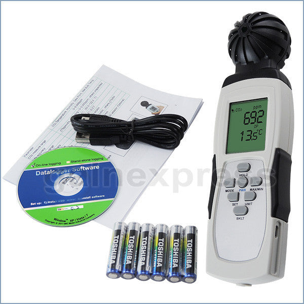 M0198132S Digital 3in1 CO2 Thermo-hygrometer Logger Made in Taiwan