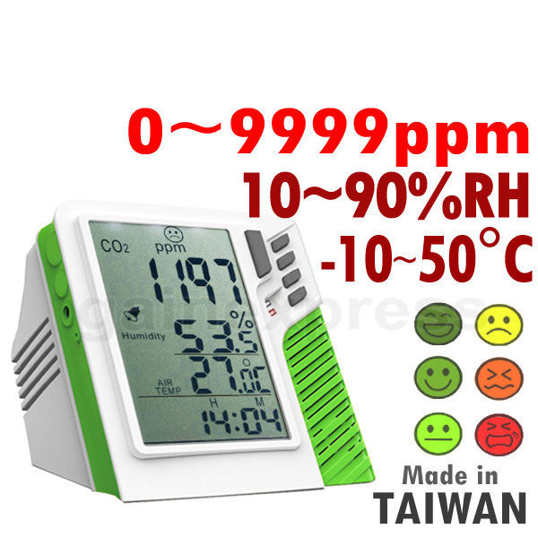 M0198137 Carbon Dioxide Temperature Humidity RH CO2 Monitor Taiwan Made