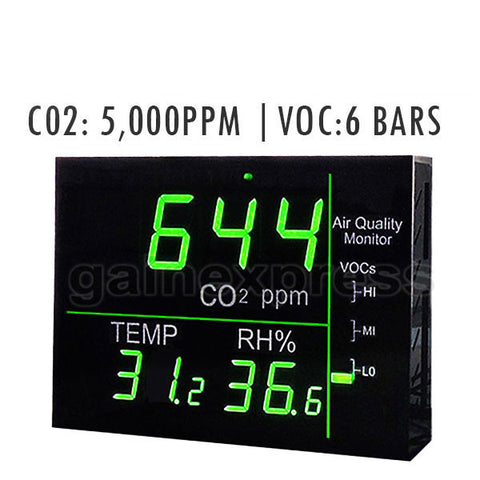 M0198158 Wallmount Smart LED Display VOC Carbon Dioxide (CO2) Temperature RH Monitor Made in Taiwan