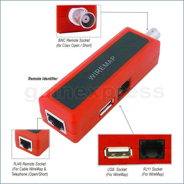 N03NF-868 Cable Tracker Phone Line Tester BNC Network Finder USB RJ11 RJ45