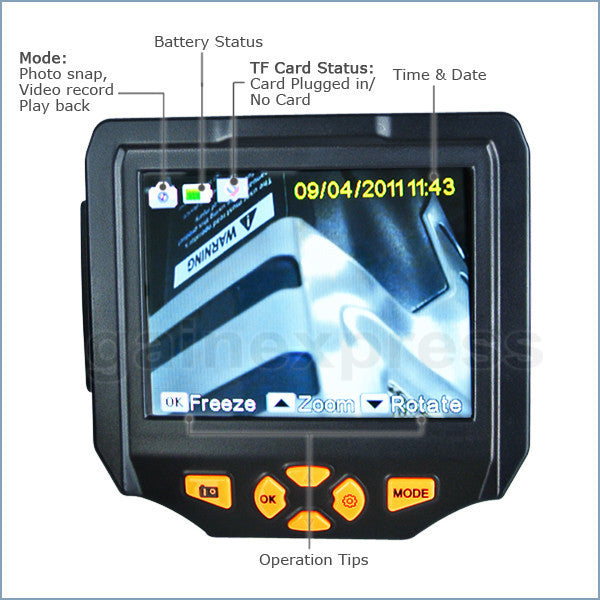 N04NTS-200_5M Detachable 3.5"  LCD Inspection Camera 8.2mm Endoscope Borescope + 5M cable