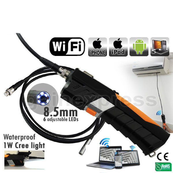N04WF200_HD_3M HD WiFi 8.5mm Endoscope Borescope iPad IPhone Android iOS +3M Cable