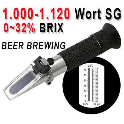 RSG-100ATC Handheld 0-32% ATC Brix & Beer Refractometer Sugar Wine Wort SG