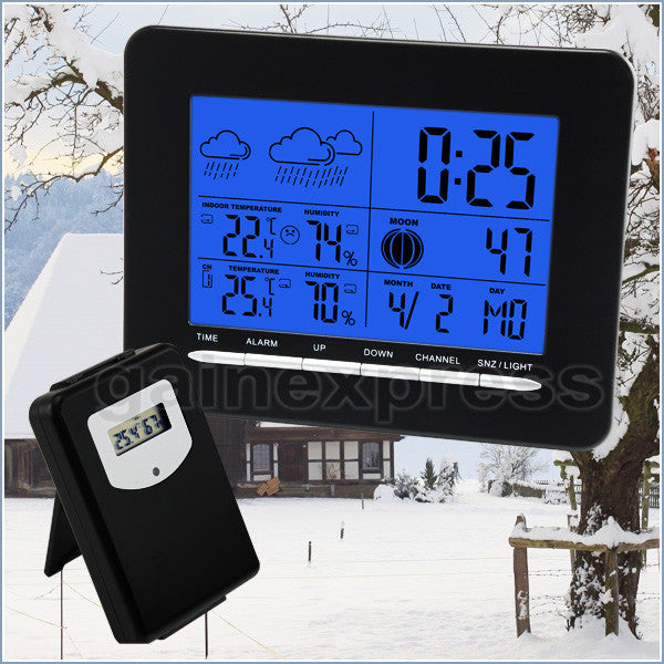 S08S3318BL_3S Indoor/Outdoor Temperature Digital Wireless Weather Station RCC DCF + 3 sensors