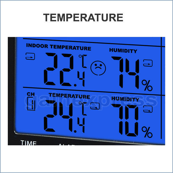 S08S3318BL_2S In/Out Temperature Wireless Weather Station DCF Radio Controlled Clock 2 Sensor