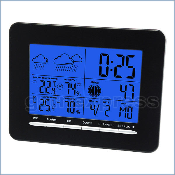 S08S3318BL_2S In/Out Temperature Wireless Weather Station DCF Radio Controlled Clock 2 Sensor