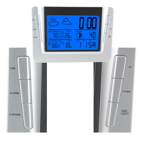 S08S608B_1S Digital Wireless Indoor/Outdoor Weather Station Temperature Humidity RCC Clock