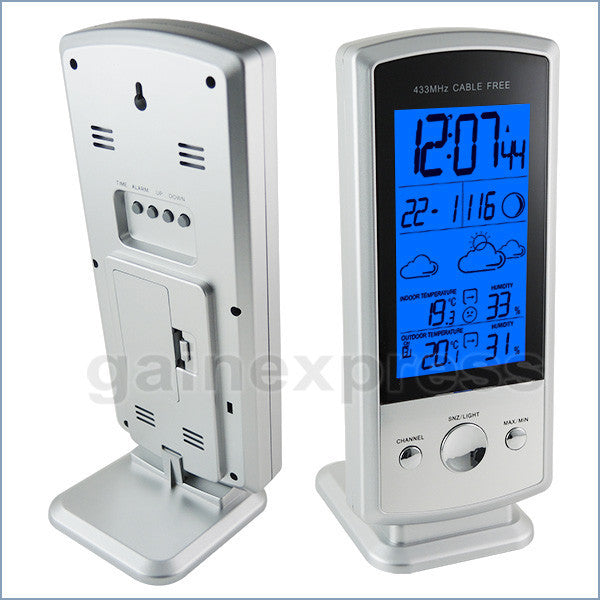 S08S613B_1S Wireless Digital Weather Forecast Station Humidity Indoor/Outdoor Temperature RCC Clock Calendar