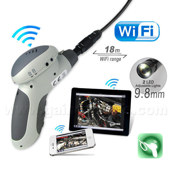 T013003WX WiFi Android iPhone Endoscope Borescope 9.8mm Camera 1M Cable