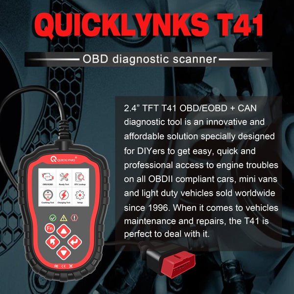 T41 OBDII Car Code Reader Scanner Automotive Diagnostic Vehicle Car Tool