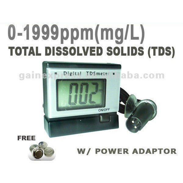 TDS-1392 0~1999 PPm (mg/L) Range Digital TDS Meter + Monitor + Power Adaptor