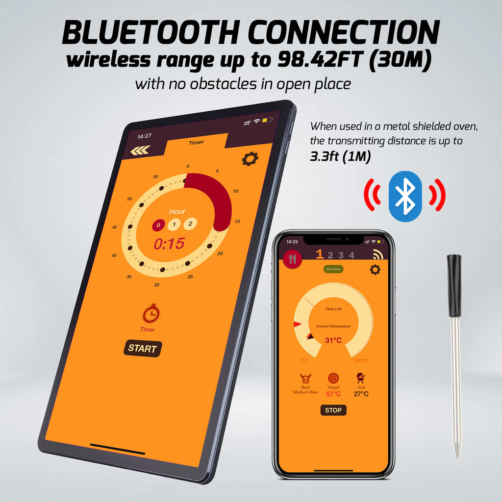 Intelligent Wireless Bluetooth Barbecue Thermometer Mobile APP
