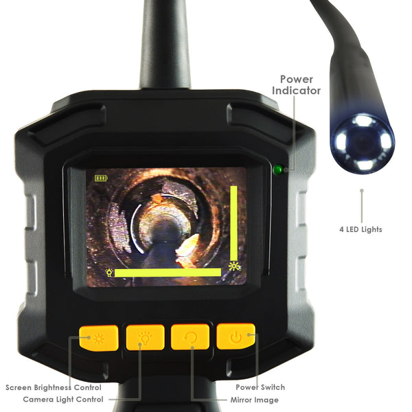 VID-10 Industrial 2.31" TFT LCD 8mm Camera Borescope Endoscope 4 LED Lights