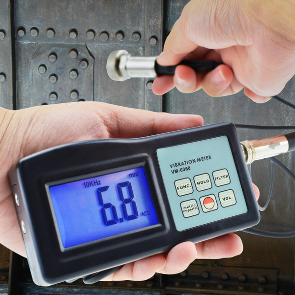 VM-6360 Digital Vibration Meter with LCD , Gauge Tester Analyzer