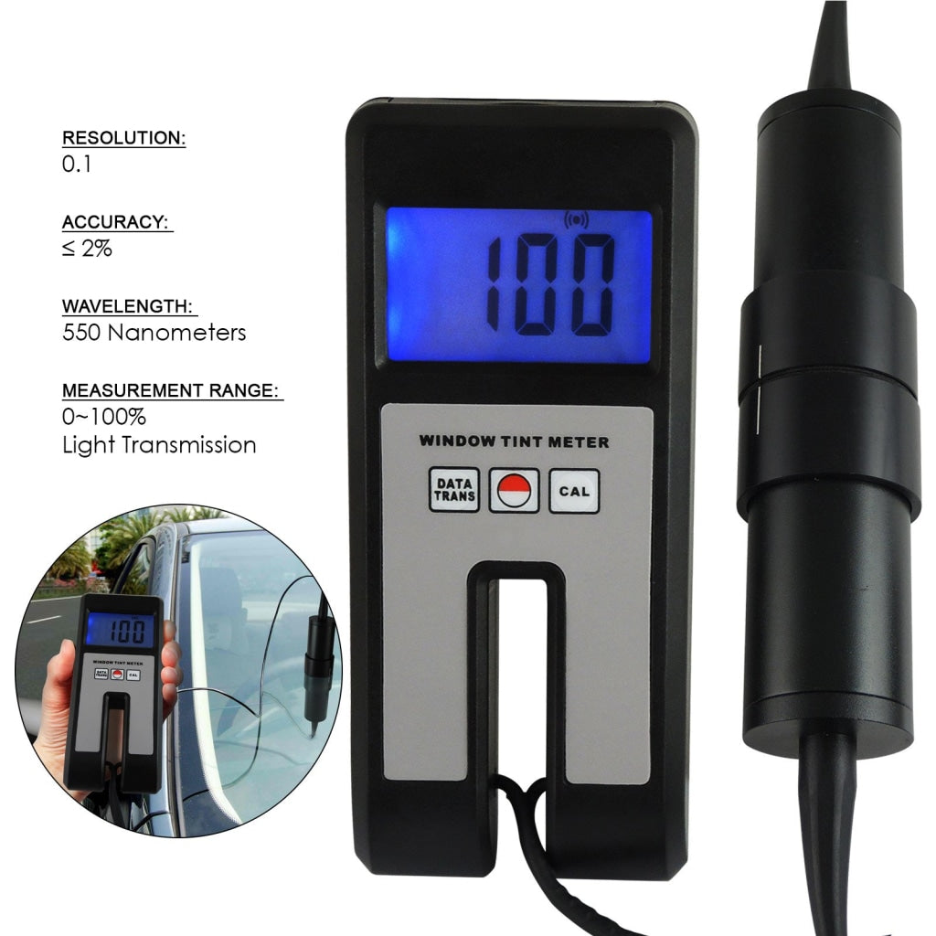 Window Tint Meter Digital Light Transmission Tester Range 0~100% Glass  Plastic