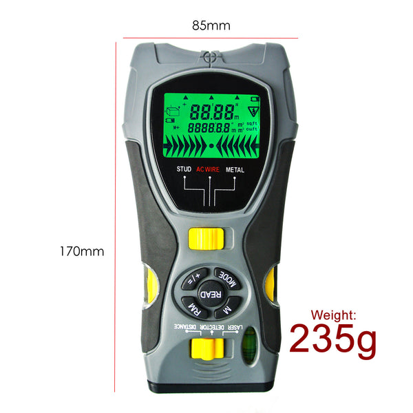 CK-109G 5in1 Distance Meter Stud Metal Live Wire Detector & Laser Marker
