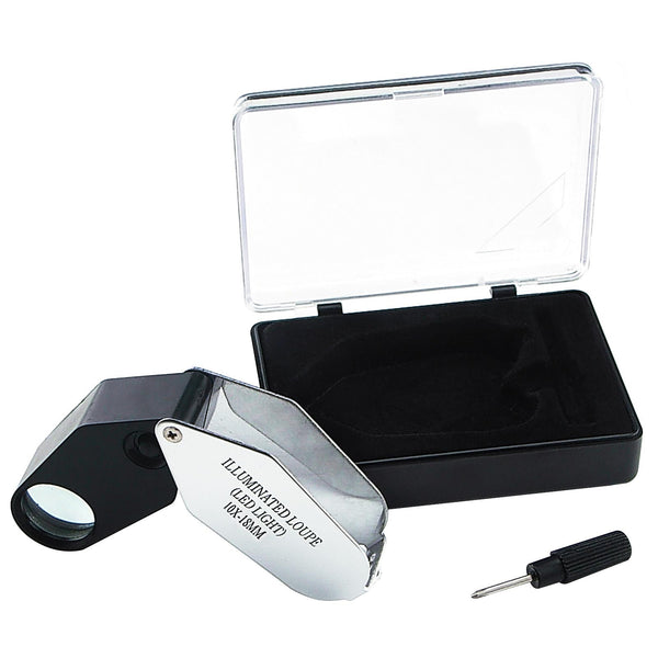 GM-1018 10X Jeweler Loupe Magnifier + LED light, 18mm lens