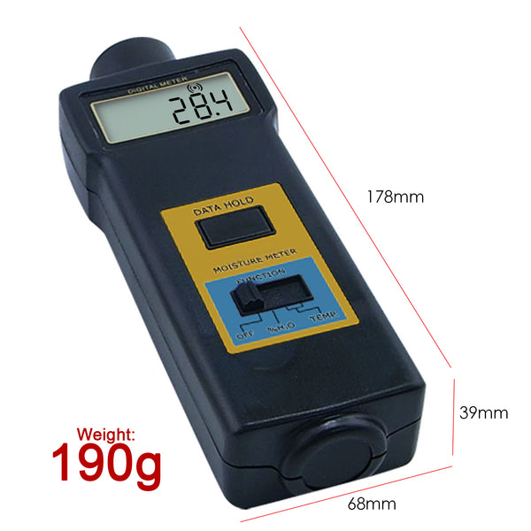 MC-7806 Digital Moisture Meter & Thermometer, Wood Cotton Paper