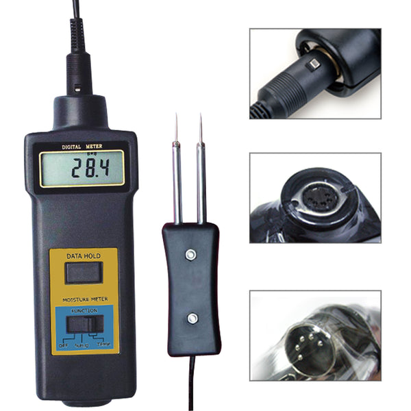 MC-7806 Digital Moisture Meter & Thermometer, Wood Cotton Paper