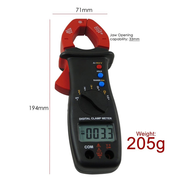 E04-032 Digital Clamp Meter Multimeter DC AC Voltage Current Resistance Diode Continuity Tester