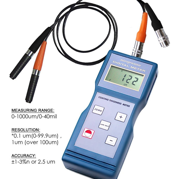 CM-8822 Digital Coating Thickness Meter 0-1000um/0-40mil + F & FN Probes