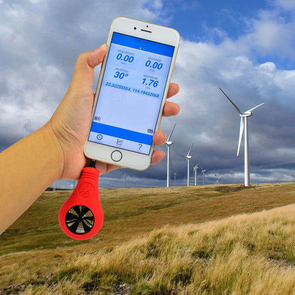 AM-M010 WeatherFlow iPhone Apple iOS Smartphone Weather Wind Air Speed Meter Anemometer Compact Size