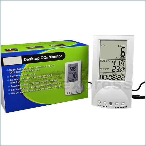M0198130 Indoor Air Quality CO2 Monitor Temp. WB DP TWA STEL & Vent Rate