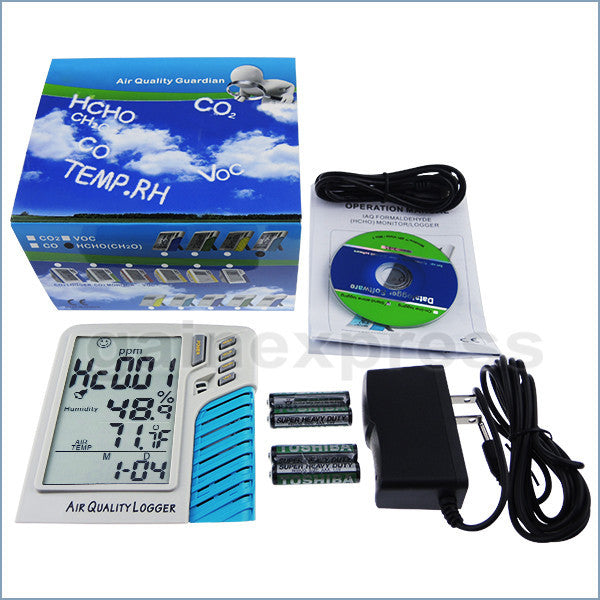 HCHO-D001 Desktop Digital Air Quality Formaldehyde HCHO Thermo-hygrometer 0~5ppm Datalogger IAQ Meter Stand Alone Logger Taiwan Made Monitor