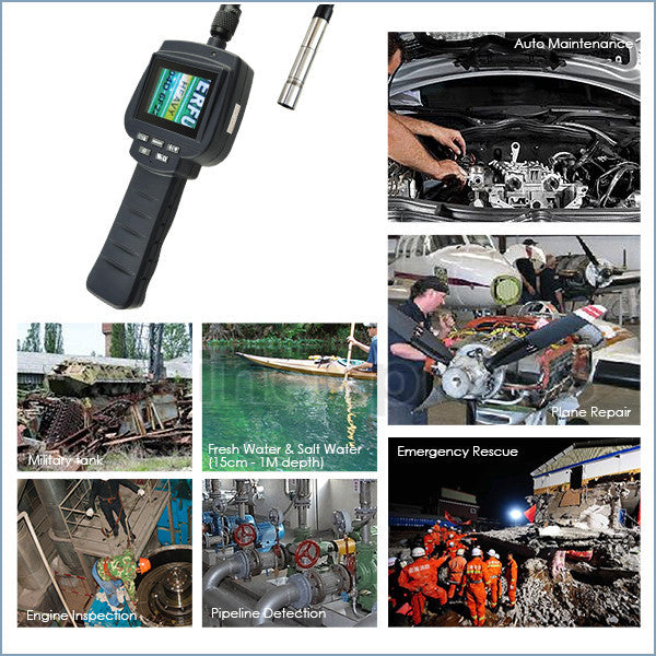 VID-71R-5.5-2M 5.5mm Camera 2M Cable Recordable Video Inspection 2.4" HD Endoscope Snakescope Industrial Borescope 4 LED Pipe Car Engine Scopes