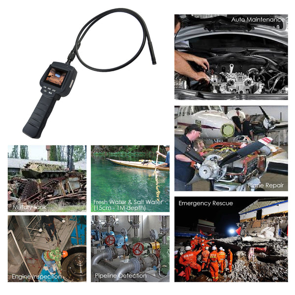 VID-71R_9_1M Recordable Video Inspection Camera 2.4 HD Endoscope Snake Scope 1M Cable 4LED Borescope