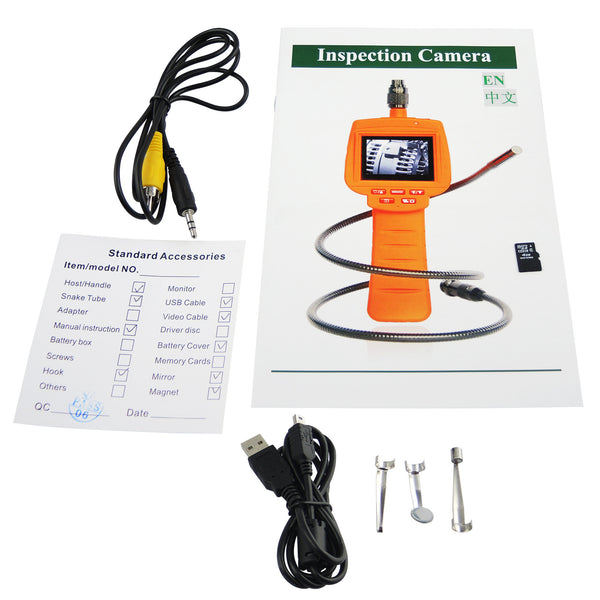 VID-71R_9_3M Recordable Video Inspection Industrial Borescope 4 LED Pipe Car 9mm Camera Scopes