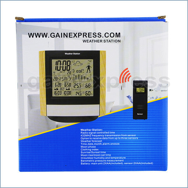 WS-103-US_2S Weather Station Forecast Indoor Outdoor Air Pressure Thermometer Temperature Tester