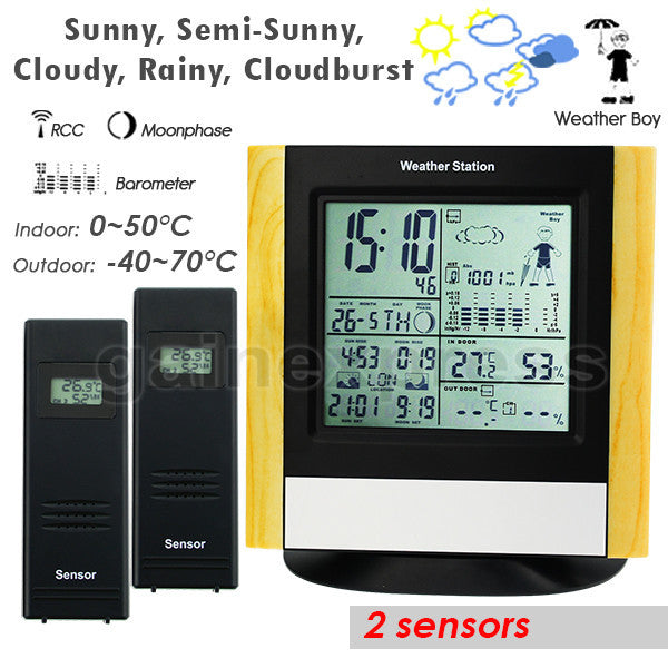 WS-103-US_2S Weather Station Forecast Indoor Outdoor Air Pressure Thermometer Temperature Tester