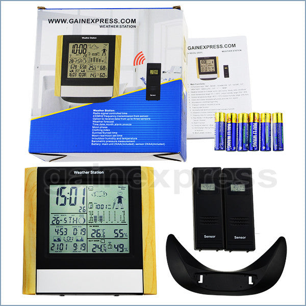 WS-103-EU_2S Weather Station Forecast Indoor Outdoor Air Pressure Thermometer Temperature Tester