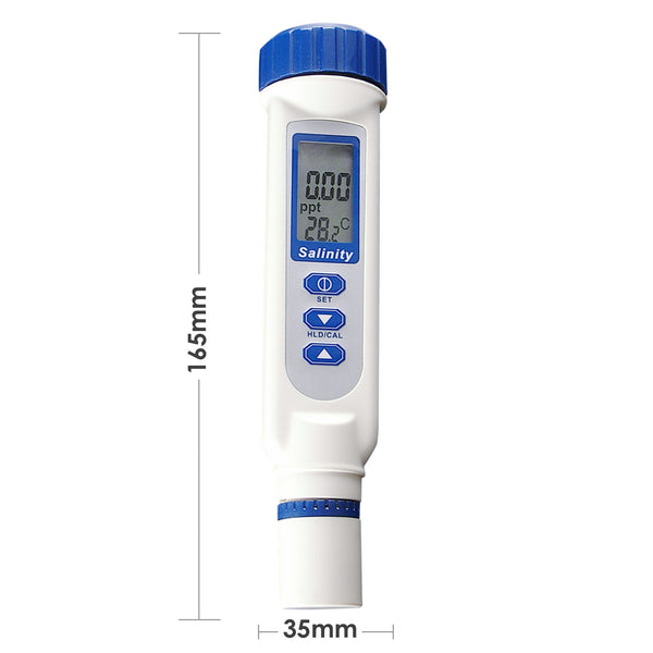 837-1 Salinity & Temp Meter, Pen Type Salt Water Quality Tester ATC NaCl 0~70 ppt for Saltwater, Hydroponics, Pool