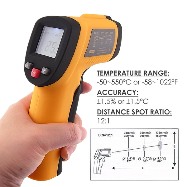 IR-G550 Digital Non-Contact IR Infrared Digital Thermometer -58-1022°F