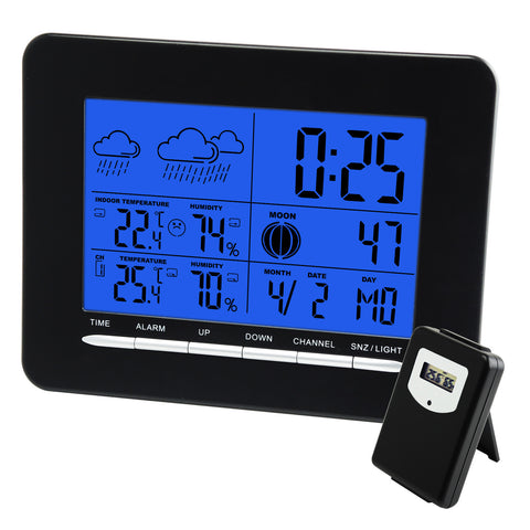 S08S3318BL_1S Digital Indoor/Outdoor Wireless Weather Station Temperature DCF Radio Controlled Clock